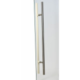 Bastudörr med Aluminiumkarm 80x200 cm, Klarglas, handtag 900 mm med al-trä insida och rostfritt utsida