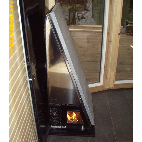 Kombinationsaggregat som gör att Du kan köra med el eller elda med ved, 9 kW för bastu 7-13 m3