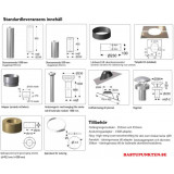 Paket rostfri rund bastuskorsten, dia 120/230, L 2410 mm, oisolerat startrör som övergår i isolerad del totalt 2410 mm