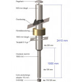 Paket rostfri rund bastuskorsten, dia 120/230, L 2410 mm, oisolerat startrör som övergår i isolerad del totalt 2410 mm