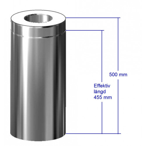 Förlängning 455 mm till paket rostfri rund bastuskorsten