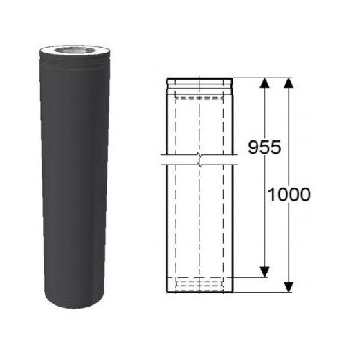 Svart förlängning 955 mm