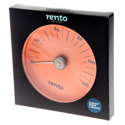 Elegant bastutermometer i kopparfärg från Rento