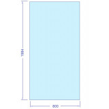Härdat säkerhetsglas 800 x 1984 mm, t= 8 mm