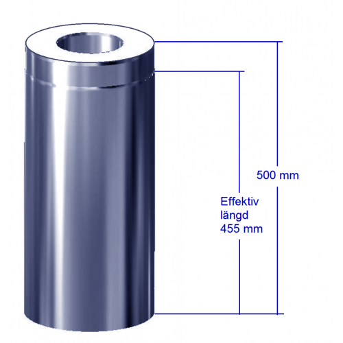 Förlängning svart 455 mm till paket svart rund svart bastuskorsten