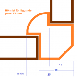 Innerhörnlist i Al lämplig vid montage av tex liggande panel