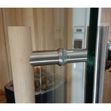 Glasvägg 1500x1984 mm, monterad höjd 2000 mm, härdat säkerhetsglas