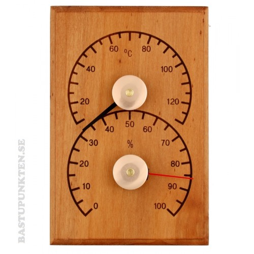 Enkel Bastutermometer och hygrometer monterad vertikalt