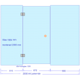 Glasvägg 2000 exempel 2, inkl U-profiler och monteringskit