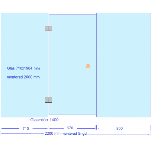 Glasvägg ekonomi 2200