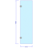 Glasdörr till dusch 410x1984 mm