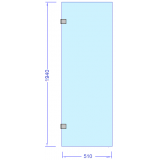 Glasdörr till dusch 510x1984 mm