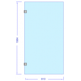 Glasdörr till dusch 810x1984 mm