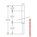 Paket svartlackerad rund skorsten, dia 130/230, L 2410 mm, 1000 mm oisolerat startrör och 1410 mm helisolerad del