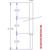 Paket svartlackerad rund skorsten, dia 130/230, L 2910 mm, 1000 mm oisolerat startrör och 1910 mm helisolerad del