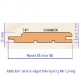 Finaste Asp panelen i 15x90 mm, längd 2,1 m, levereras i paket med 6 st vilket webbpris avser