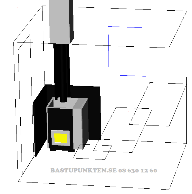 Bastuugn med vattentank